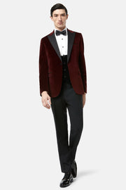 Benetti Jasper Burgundy Velvet Tuxedo Jacket