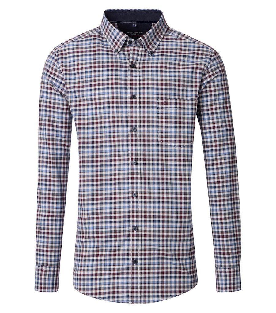Casa Moda – Casual Fit – Blue Check – Cotton Oxford Shirt