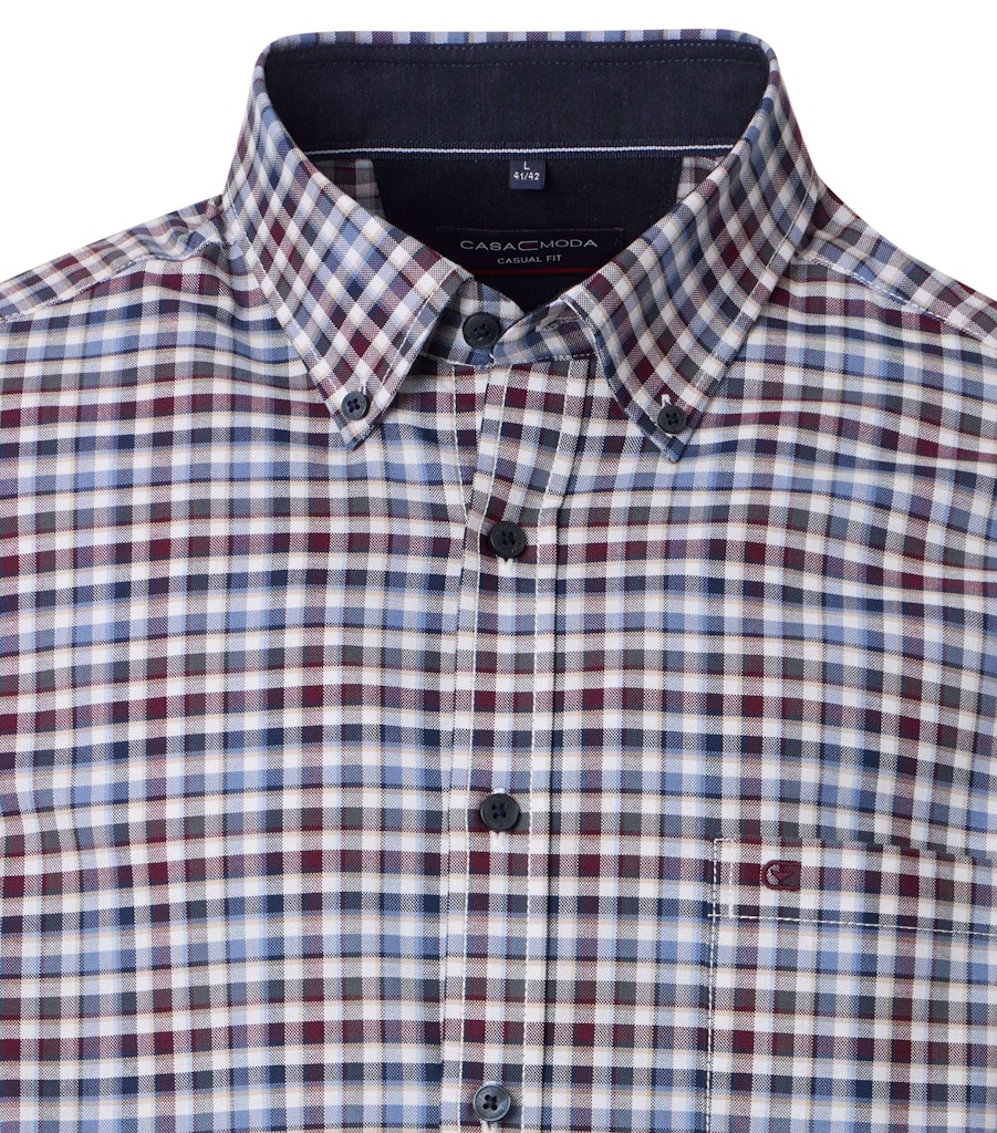 Casa Moda – Casual Fit – Blue Check – Cotton Oxford Shirt