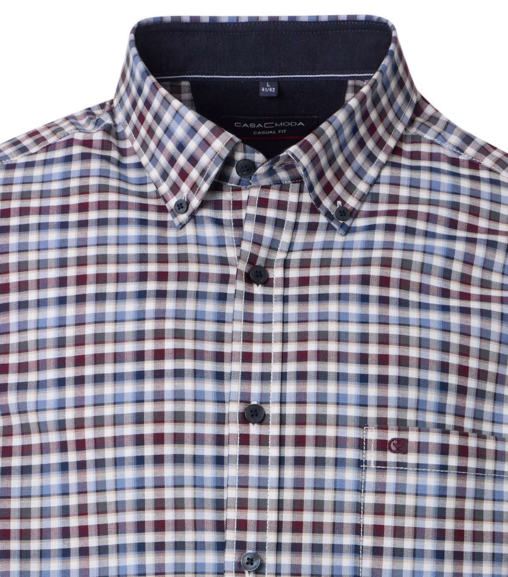 Casa Moda – Casual Fit – Blue Check – Cotton Oxford Shirt