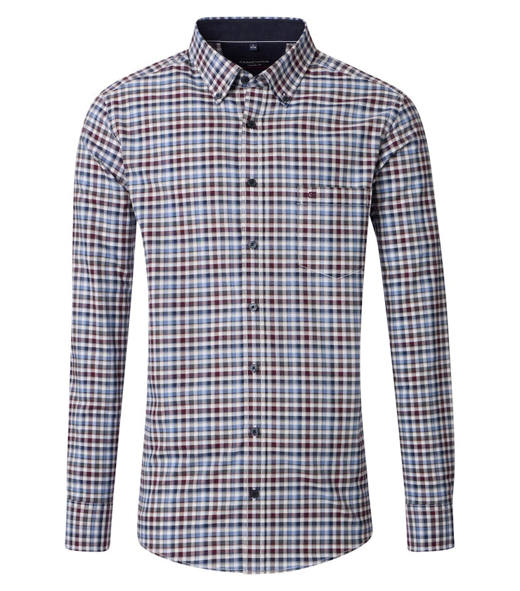 Casa Moda – Casual Fit – Blue Check – Cotton Oxford Shirt