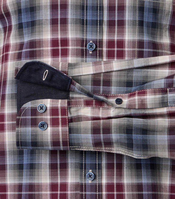 Casa Moda – Casual Fit – Red Check – Cotton Twill Shirt
