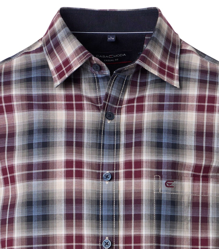 Casa Moda – Casual Fit – Red Check – Cotton Twill Shirt