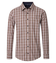 Casa Moda – Casual Fit – Beige Check – Cotton Shirt