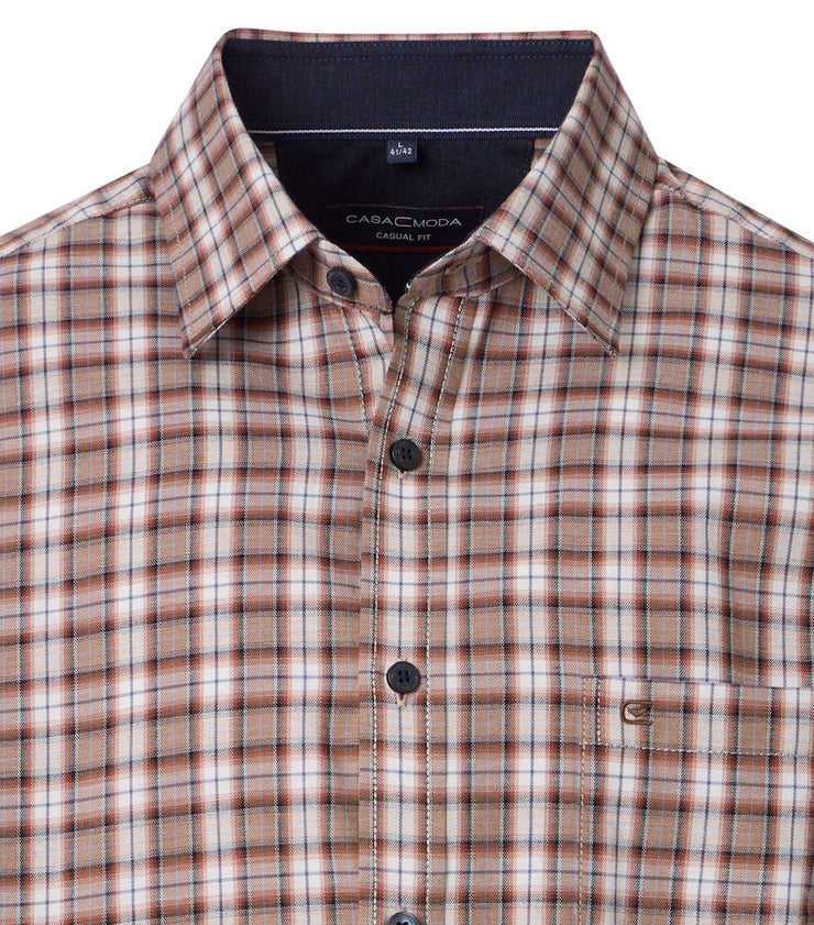 Casa Moda – Casual Fit – Beige Check – Cotton Shirt