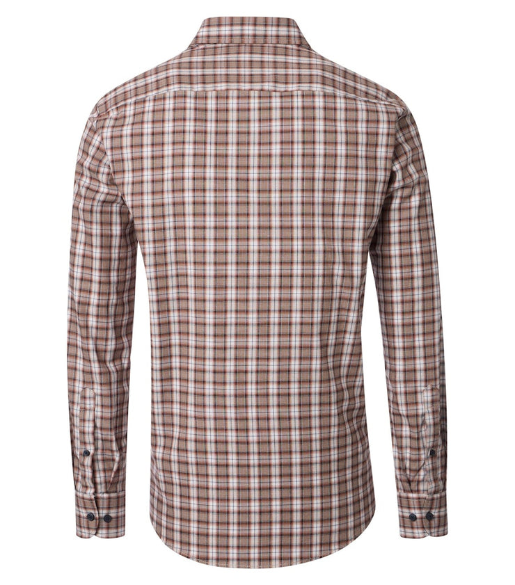 Casa Moda – Casual Fit – Beige Check – Cotton Shirt