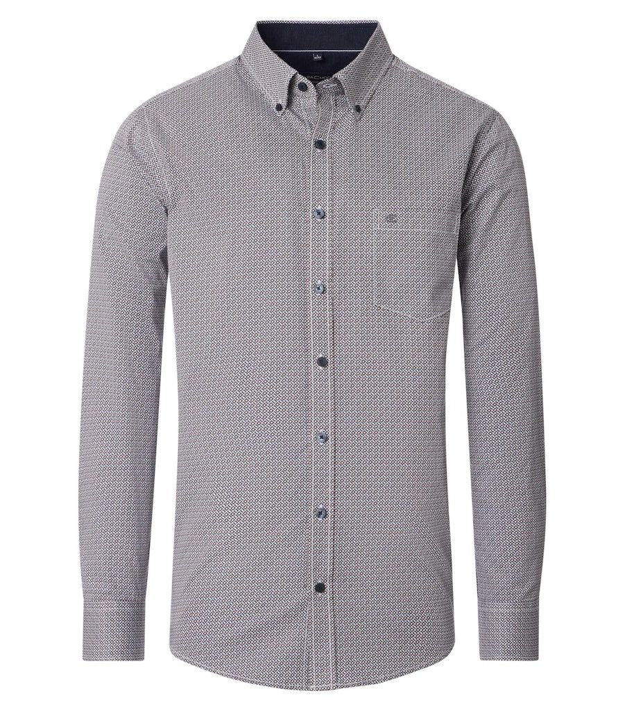 Casa Moda – Casual Fit – Silver Print – Cotton Shirt