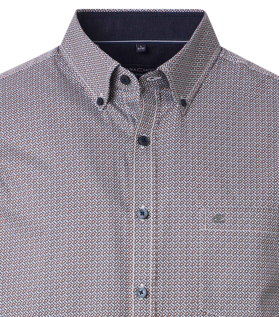 Casa Moda – Casual Fit – Silver Print – Cotton Shirt