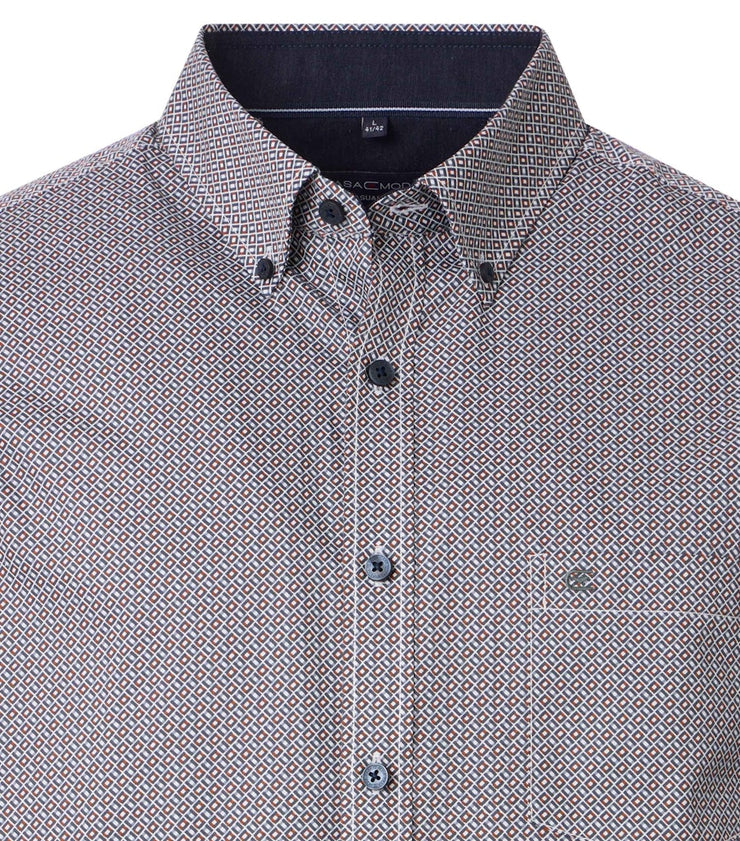 Casa Moda – Casual Fit – Silver Print – Cotton Shirt