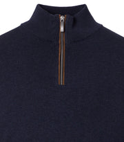Casa Moda – Troyer – Regular Fit – Sky Captain – Half-Zip Cotton Knit Sweater
