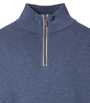 Casa Moda – Troyer – Regular Fit – Sky Captain – Half-Zip Cotton Knit Sweater