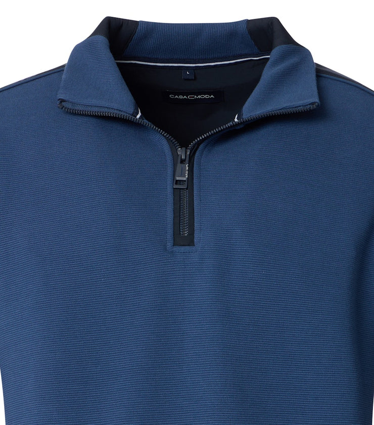 Casa Moda – Half Zip – Sargasso Sea – Cotton Blend Sweatshirt