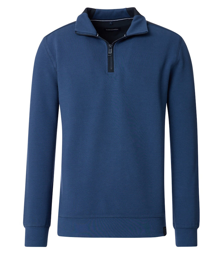 Casa Moda – Half Zip – Sargasso Sea – Cotton Blend Sweatshirt