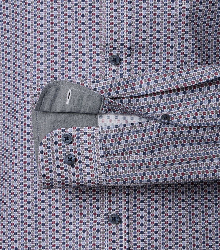 Casa Moda – Casual Fit – Red Print – Cotton Poplin Shirt