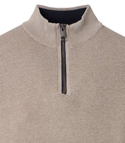 Casa Moda – Troyer – Regular Fit – Beige – Half-Zip Cotton Knit Sweater