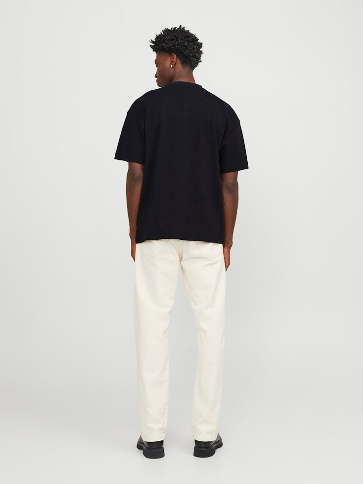 Jack & Jones – Loose Fit – Organic Cotton T-Shirt (Black / White / Ultimate Grey)