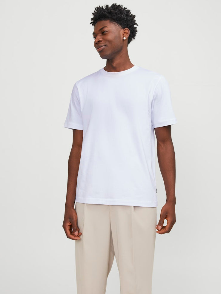 Jack & Jones – Loose Fit – Organic Cotton T-Shirt (Black / White / Ultimate Grey)