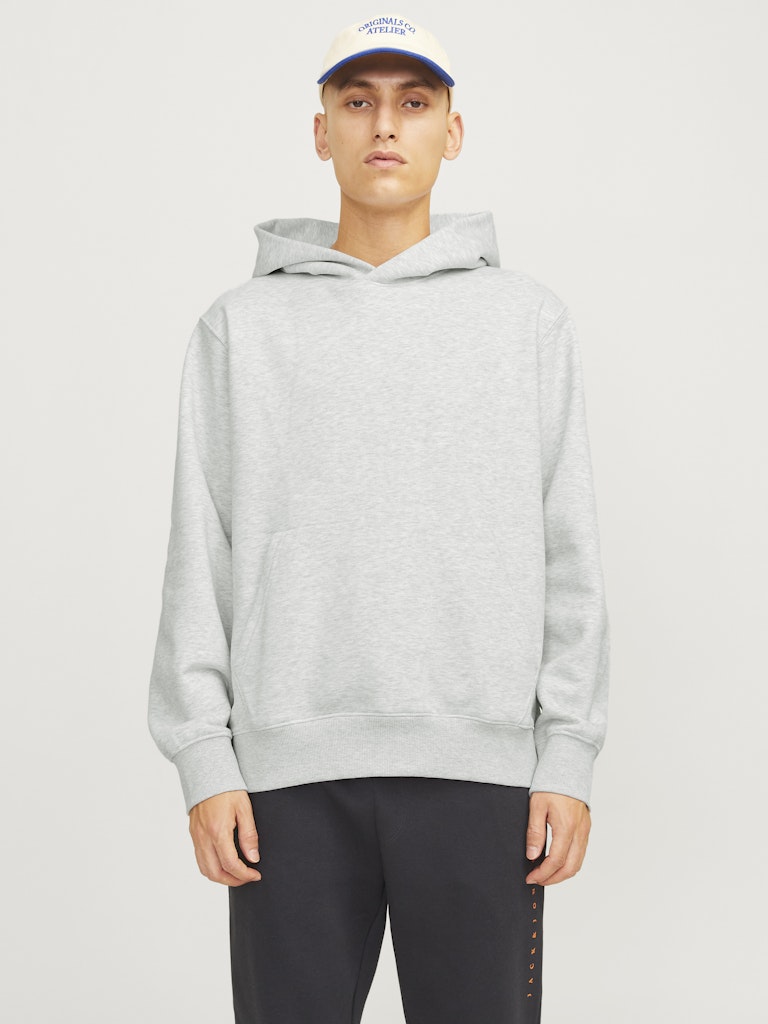 Jack &amp; Jones – Loose Fit – White Melange – JJEURBAN EDGE Sweat Hoodie