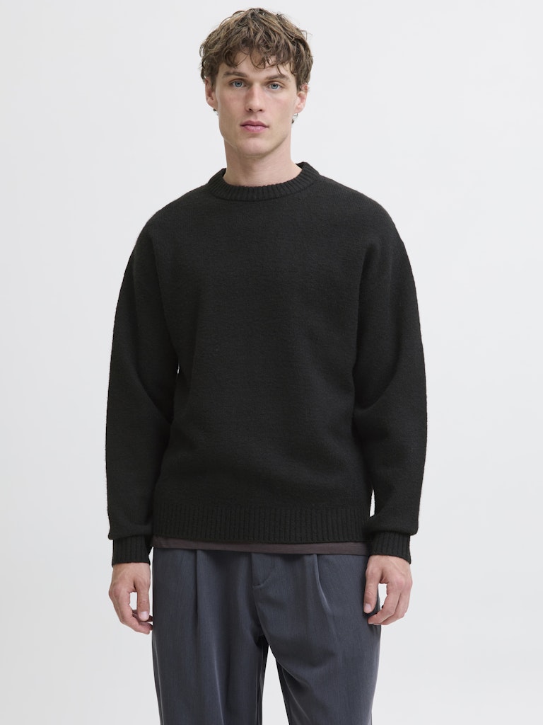 Jack &amp; Jones – Relaxed Fit – Black – Knitted Pullover
