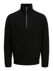 Jack & Jones – Relaxed Fit – Black – Knitted Half-Zip Pullover
