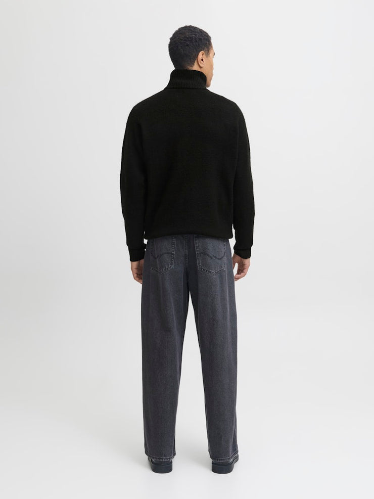 Jack & Jones – Relaxed Fit – Black – Knitted Half-Zip Pullover