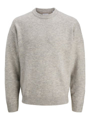 Jack & Jones – Relaxed Fit – Light Grey Melange – Knitted Pullover