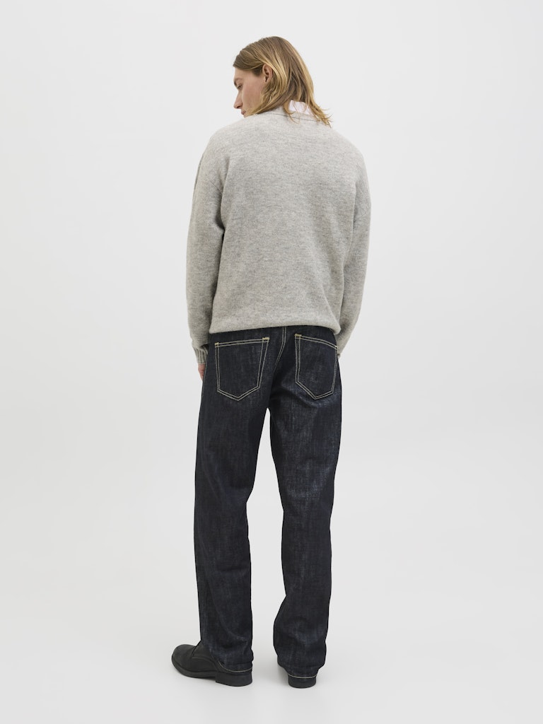 Jack &amp; Jones – Relaxed Fit – Light Grey Melange – Knitted Pullover