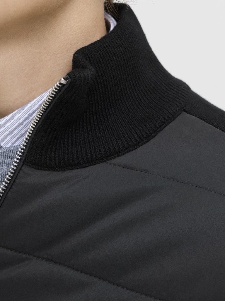 Jack &amp; Jones – Regular Fit – Black – Knit Hybrid