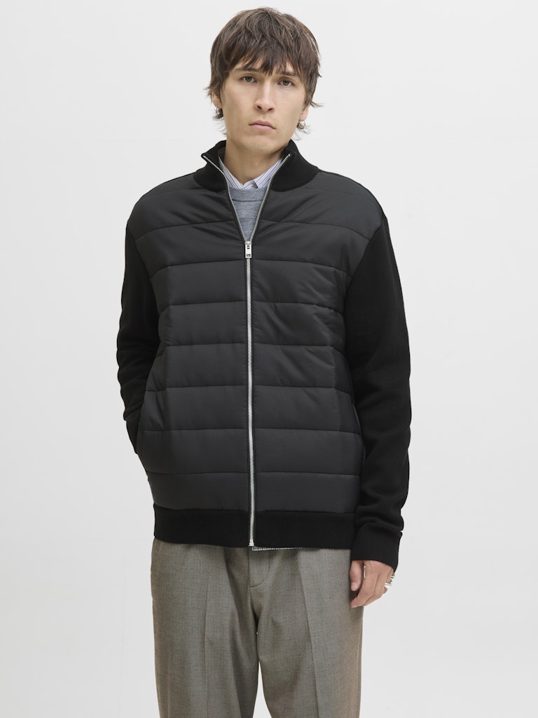 Jack &amp; Jones – Regular Fit – Black – Knit Hybrid