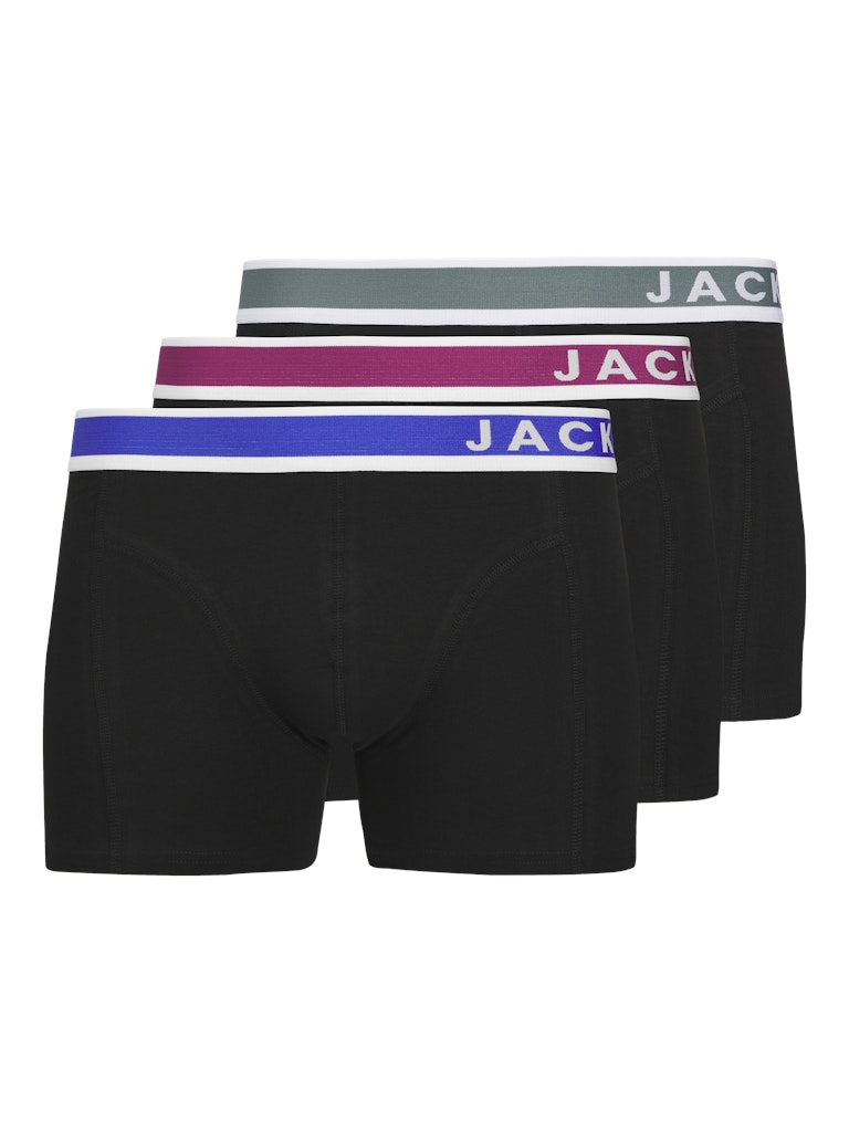 Jack &amp; Jones – JACEASTON Solid Trunks 3-Pack – Black