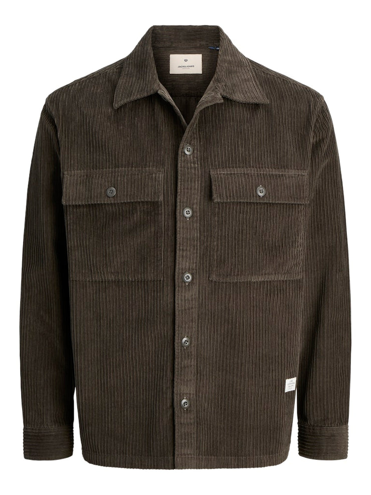 Jack & Jones – Relaxed Fit – Black Olive – Corduroy Overshirt