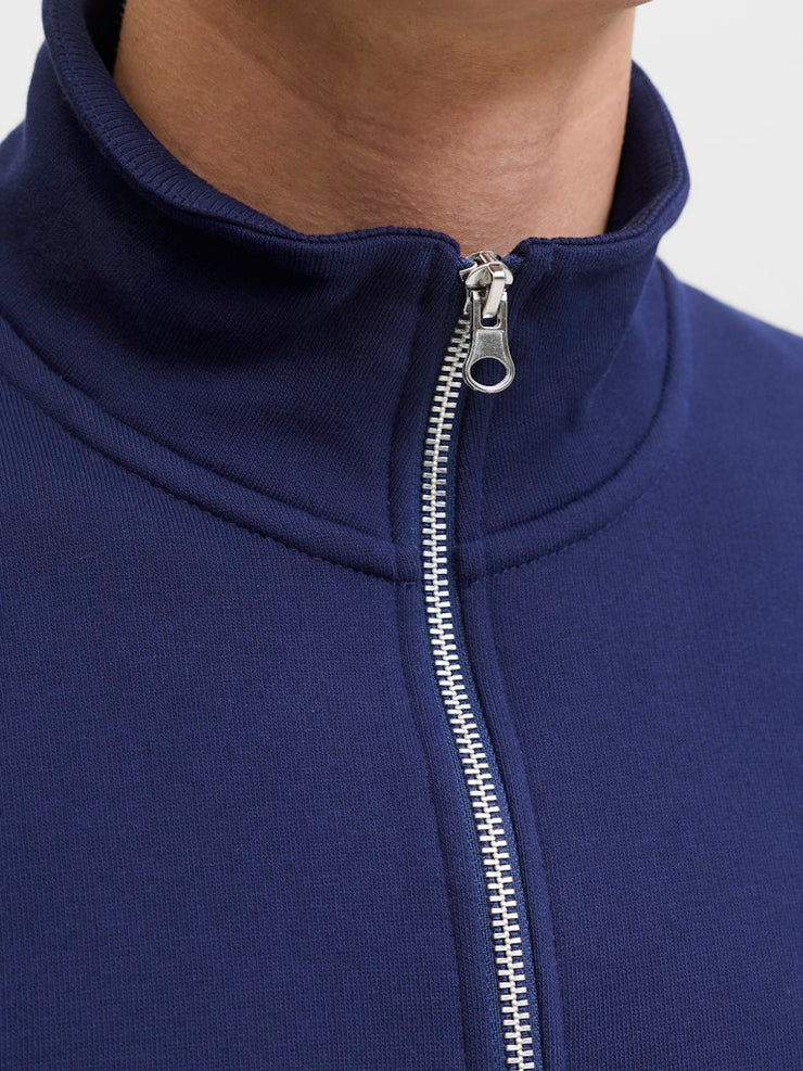 Jack & Jones – Relaxed Fit – Ocean Cavern – High Neck Zip Sweatshirt