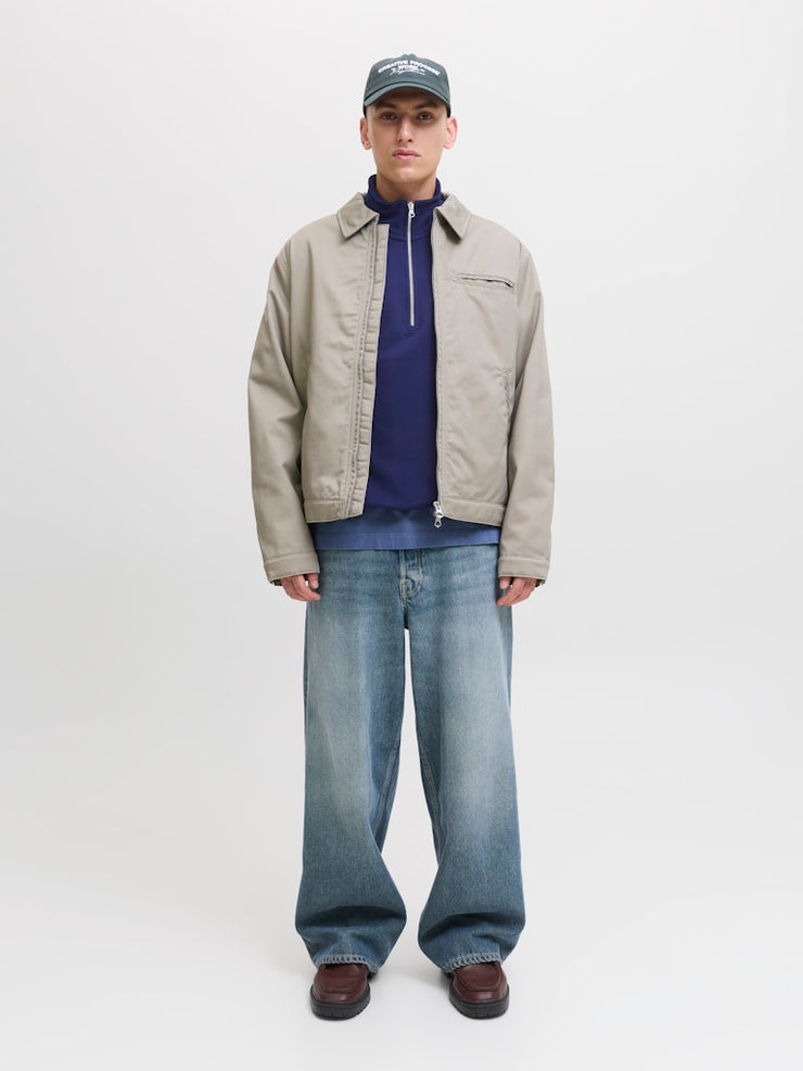 Jack & Jones – Relaxed Fit – Ocean Cavern – High Neck Zip Sweatshirt