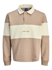 Jack & Jones – Relaxed Fit – Mocha Meringue – Polo Sweatshirt