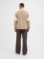 Jack & Jones – Relaxed Fit – Mocha Meringue – Polo Sweatshirt