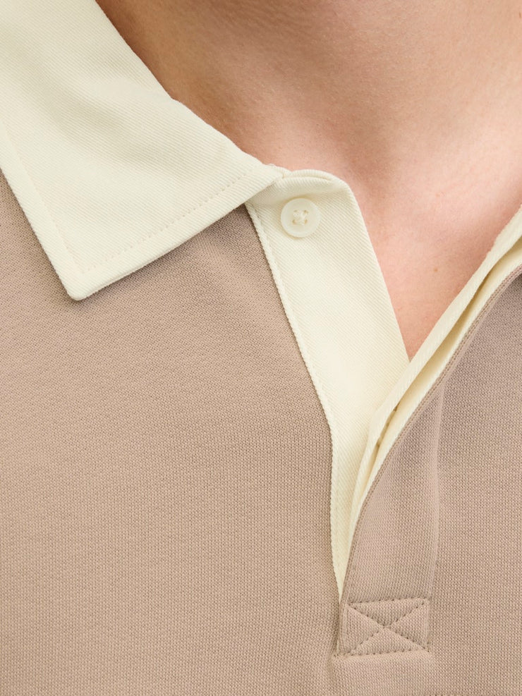 Jack & Jones – Relaxed Fit – Mocha Meringue – Polo Sweatshirt