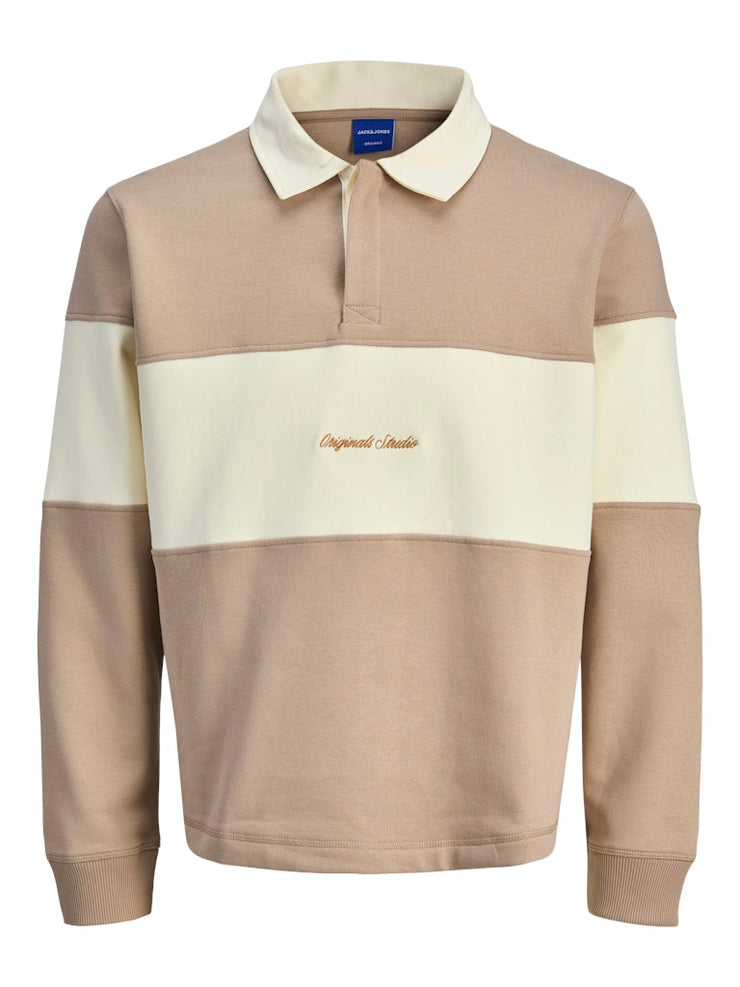 Jack & Jones – Relaxed Fit – Mocha Meringue – Polo Sweatshirt