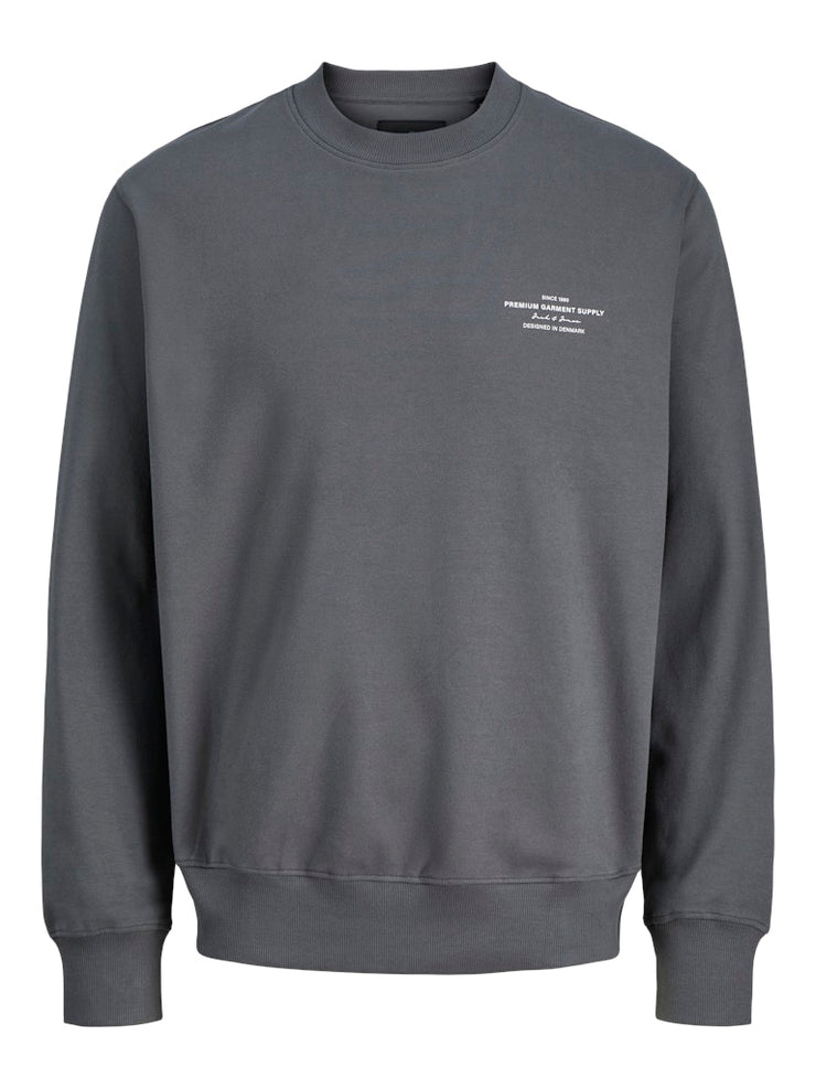 Jack & Jones – Relaxed Fit – Volcanic Ash – Branding Crew Neck Sweatshirt