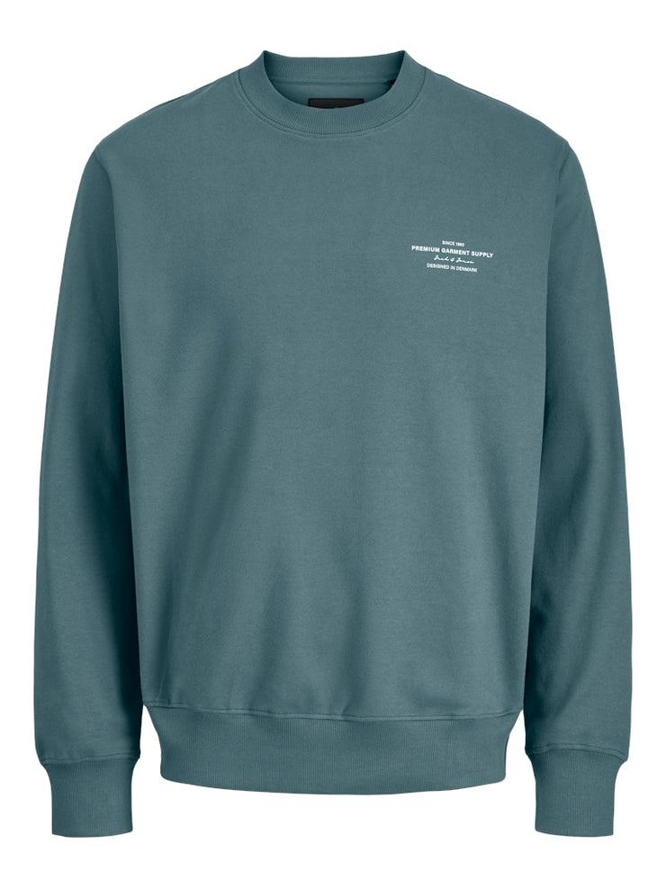 Jack & Jones – Relaxed Fit – Goblin Blue – Branding Crew Neck Sweatshirt
