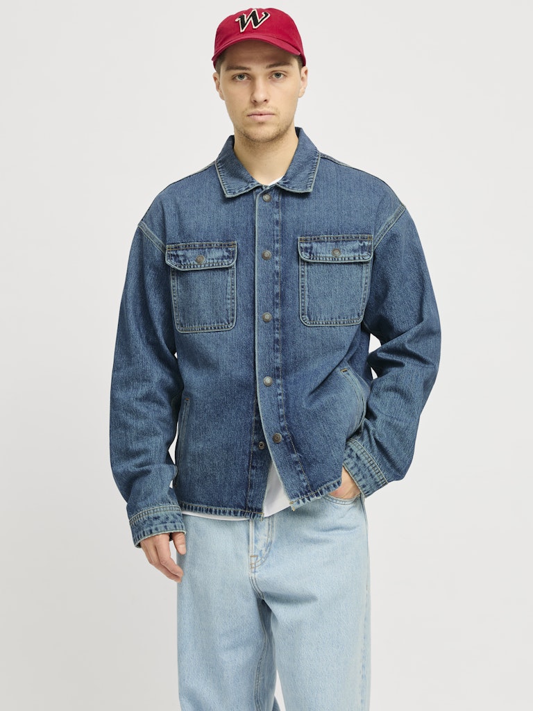 Jack &amp; Jones – Chase – Loose Fit – Blue Denim – Overshirt