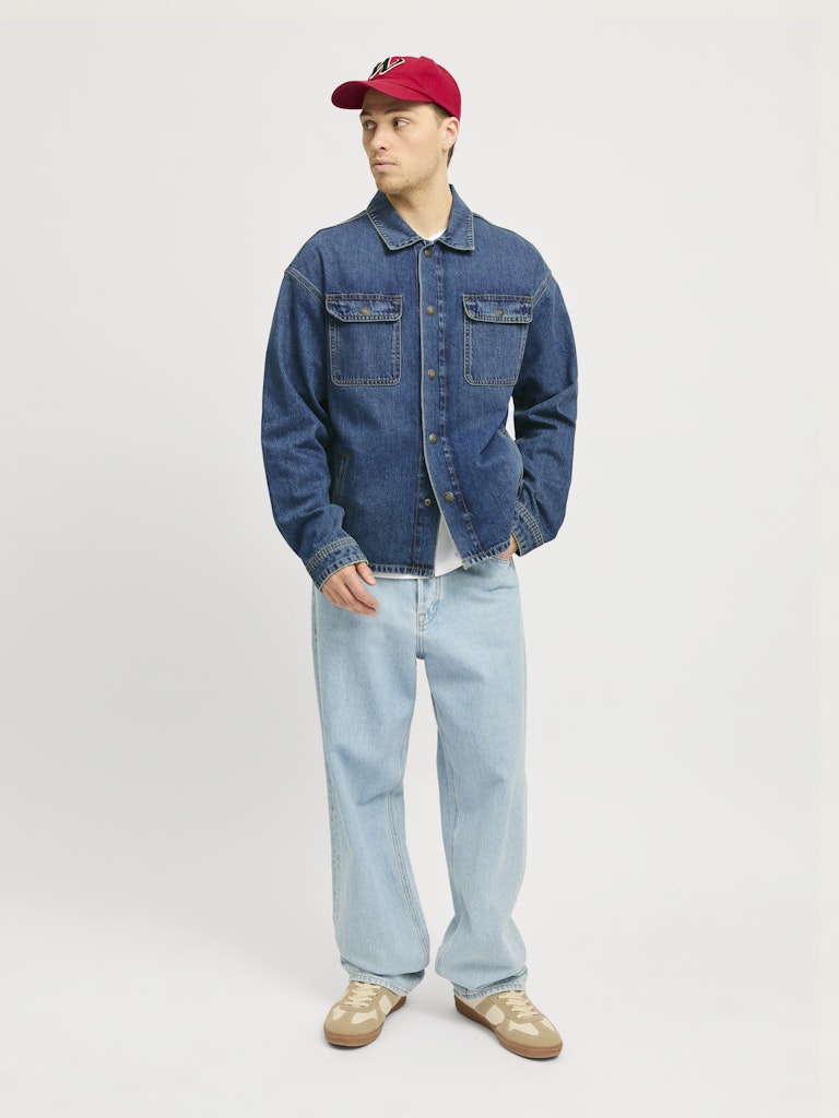 Jack &amp; Jones – Chase – Loose Fit – Blue Denim – Overshirt