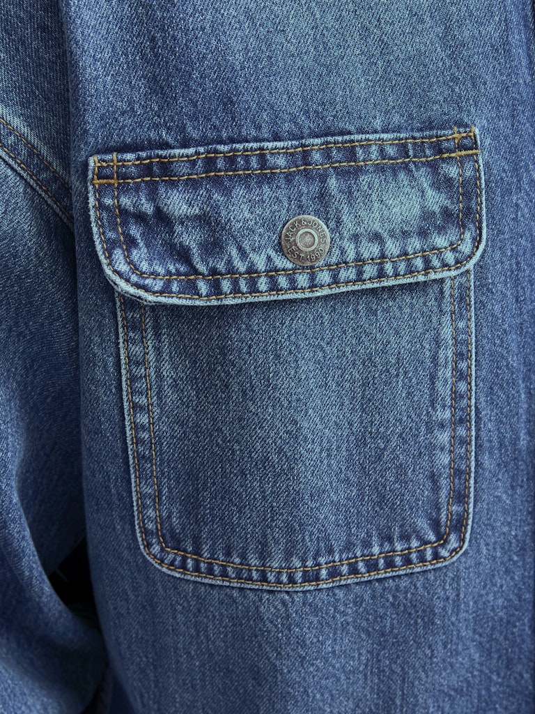 Jack &amp; Jones – Chase – Loose Fit – Blue Denim – Overshirt