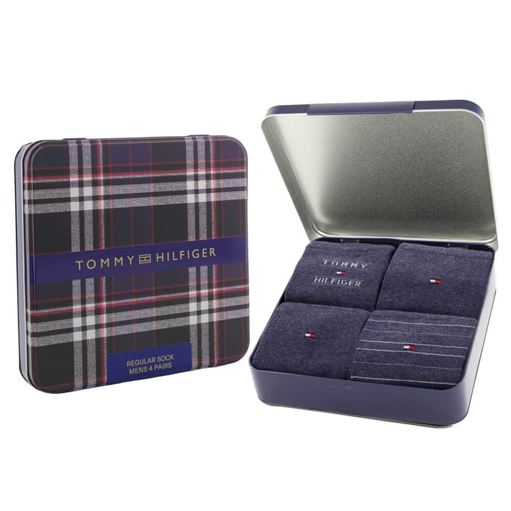 Classic Cotton Socks Gift Tin – 4 Pack