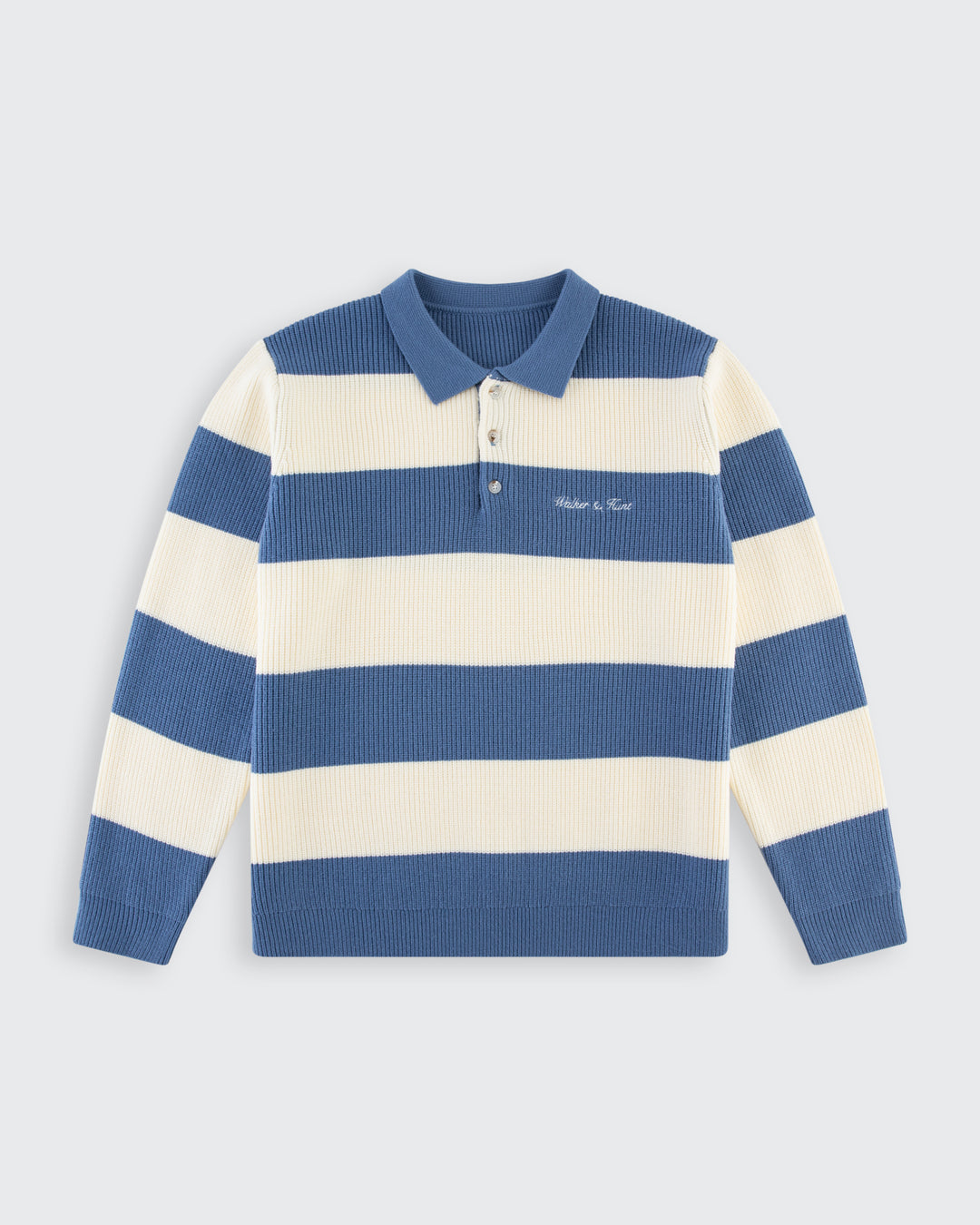 Walker &amp; Hunt – Steel and Cream - Lando Rugby Knit