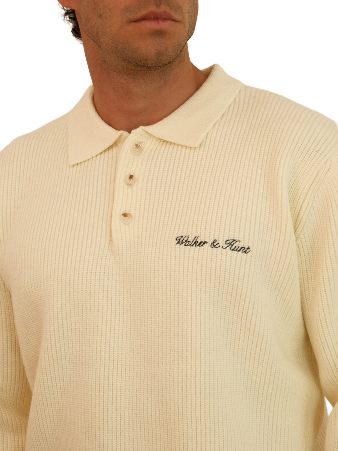 Walker &amp; Hunt – Cream - Lando Rugby Knit
