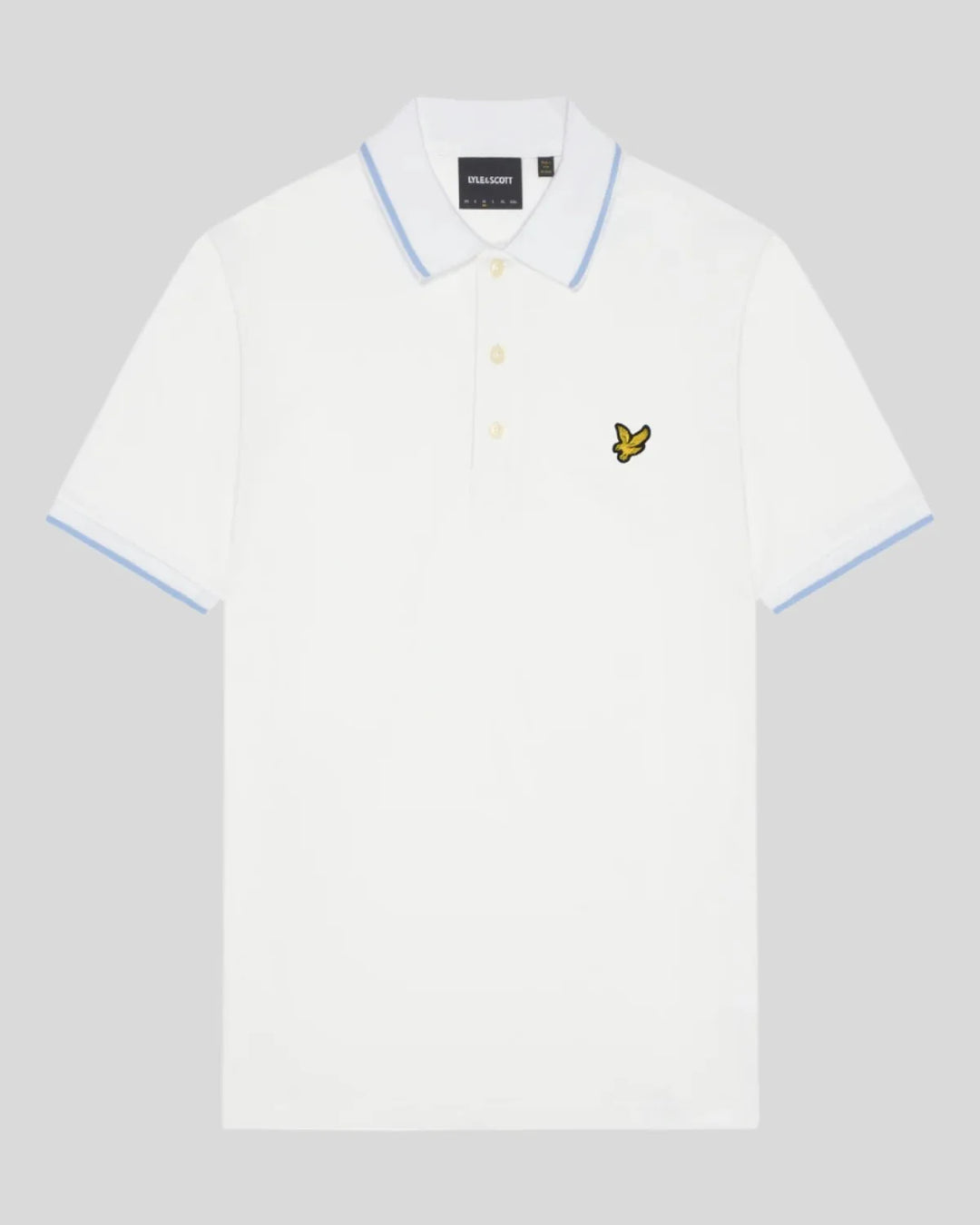Tipped Polo Shirt – White / Light Blue