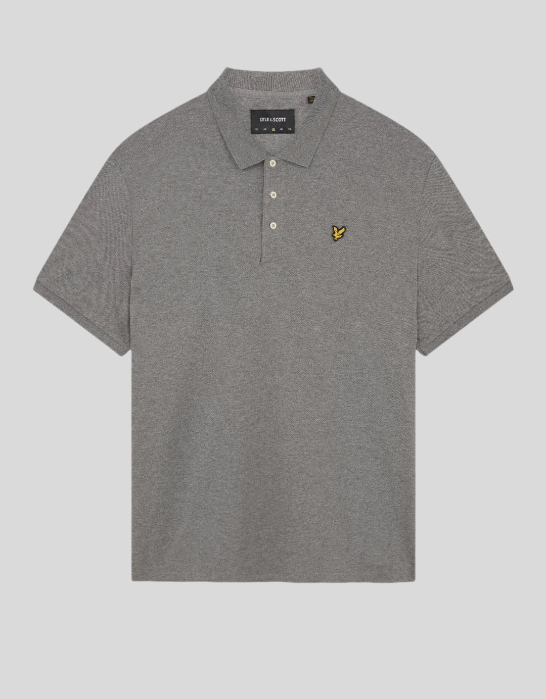 Cotton Polo Shirt – Mid Grey Marl