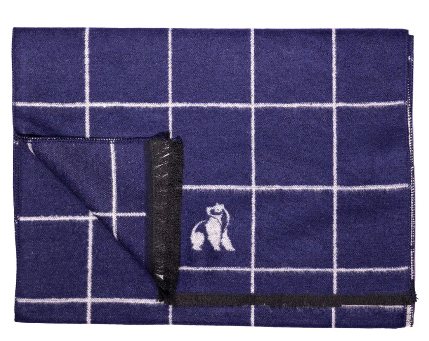 Swole Panda Blue Check Bamboo Scarf