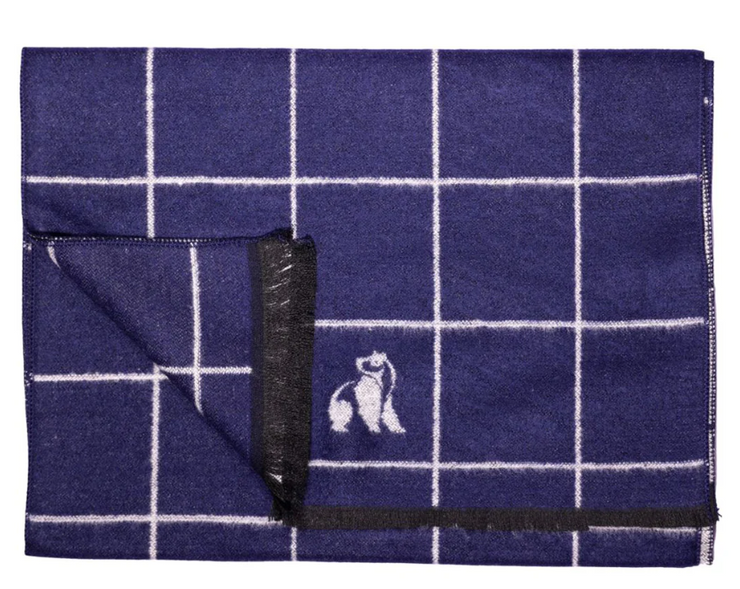 Swole Panda Blue Check Bamboo Scarf