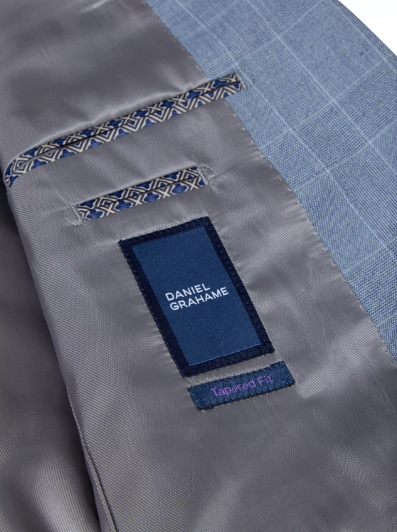 Daniel Grahame – Tapered Fit – Sky Blue – Dale Checked Suit Jacket